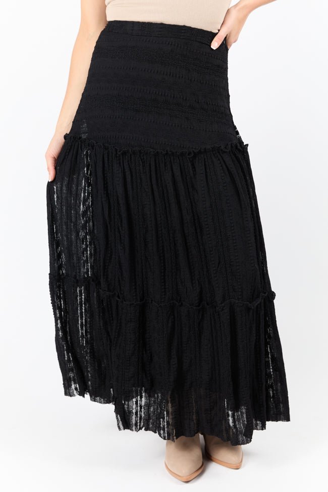 Just Wondering Black Lace Maxi Skirt SALE - ShopLorca
