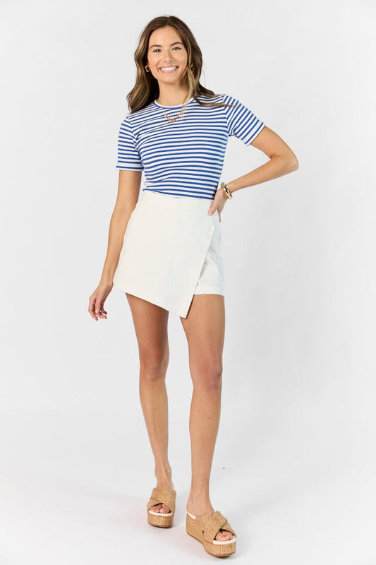 My Favorite Ivory Denim Skort - ShopLorca